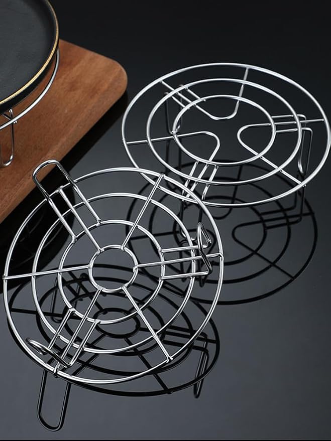 Stainless Steel Rack Cross Wire Cooling Racks with Legs Dia 7.9" Steaming Cooling and Baking Barbecue Rack Fit for Air Fryer Instant Pot Pressure Cooker Canning (Height 1.8",7.9"/20cm)
