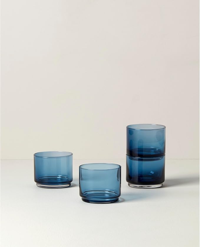 Lenox Tuscany Classics Stackable Drinkware, Glass, Dishwasher Safe, Short Glasses, Set of 4 (4 Piece)