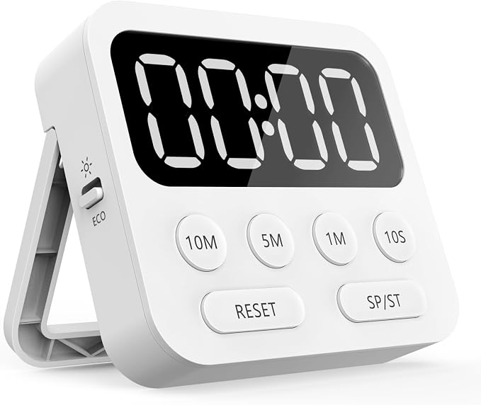 Timer,Digital Kitchen Timer with Stopwatch and Countdown Function | Magnetic Classroom Timer for Kids With Large LED Display and Adjustable Volume for Cooking, Exercise, Baking, Desk