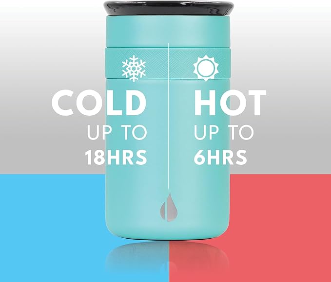 Elemental Artisan 12oz Triple-Wall Insulated Coffee Tumbler w/Ceramic Lid | Triple Wall Coffee Travel Mug, Reusable Stainless Steel Coffee Tumbler; Thermal Coffee Cups for Hot (6 Hrs) & Cold (18 Hrs)