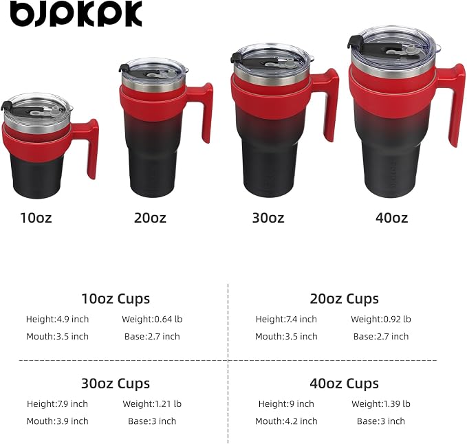 BJPKPK 10 oz Mini Tumbler with Lid, Straw & Handle, Insulated Steel Cup | Small, Spill Proof, Leak Proof, Thermal, Double Wall Vacuum, Sweatproof, Dishwasher Safe, BPA Free, Blood Moon