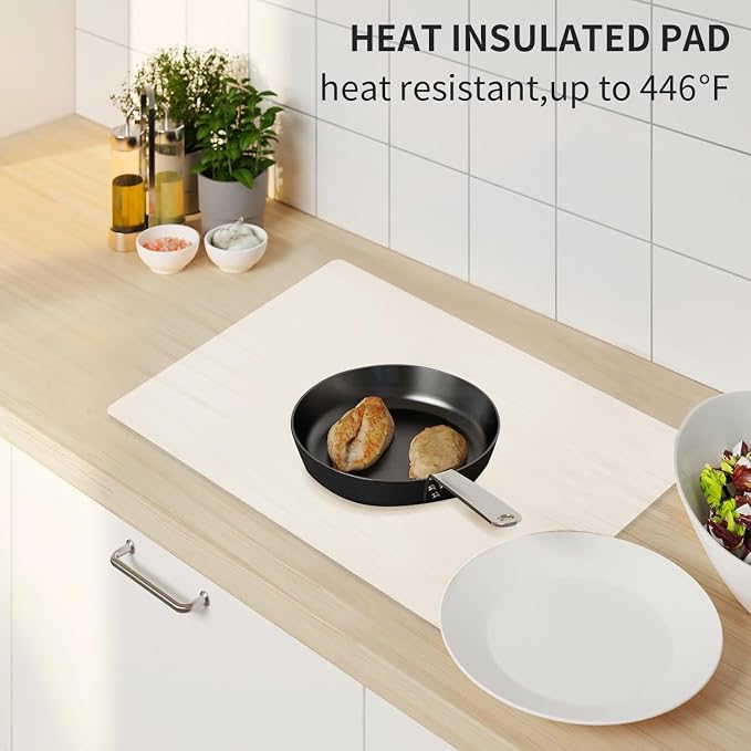 Oversize Silicone Table Placemat, Food-Grade Flexible Silicone Table Mat for Baking Pastry Non-Stick, Kids Nonslip Dinner Placemat Heat Resistant Waterproof Countertop Protector (Translucent)