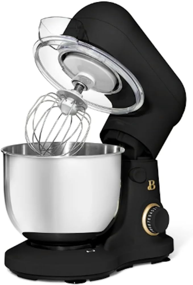 3.5 Qt Stand Mixer, with Flat Beater, Dough Hook, Whisk (Black)