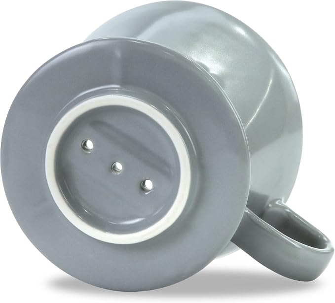 Pour Over Ceramic, Coffee Dripper Ceramic Coffee Maker,Grey | 3 Holes Flat Bottom, Porcelain Slow Filter Cone for Travel, Camping, Office, Home, Coffee Maker Brew