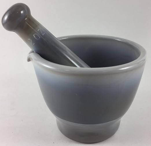 Mortar and Pestle - Variety of Sizes & Colors - American Made - Mosser Glass USA (Marble, 2 Oz)