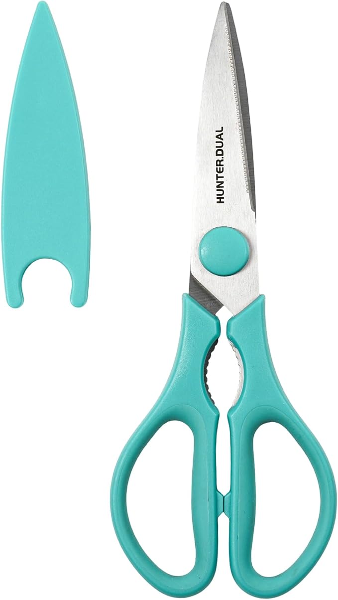 Kitchen Scissors for Food, HUNTER.DUAL Heavy Duty Come Apart Poultry Shears for Cooking, All Purpose for Cutting Chicken, Meat, Fish & Vegetables (Auqa, 8.35 Inch)