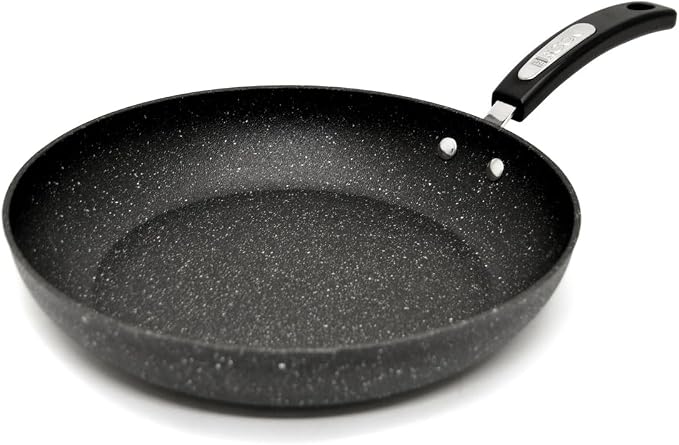 Starfrit The Rock 28 cm (11") Non-Stick Fry Pan - Durable Forged Aluminum - Oven Safe - PFOA Free - Easy to Clean - Black