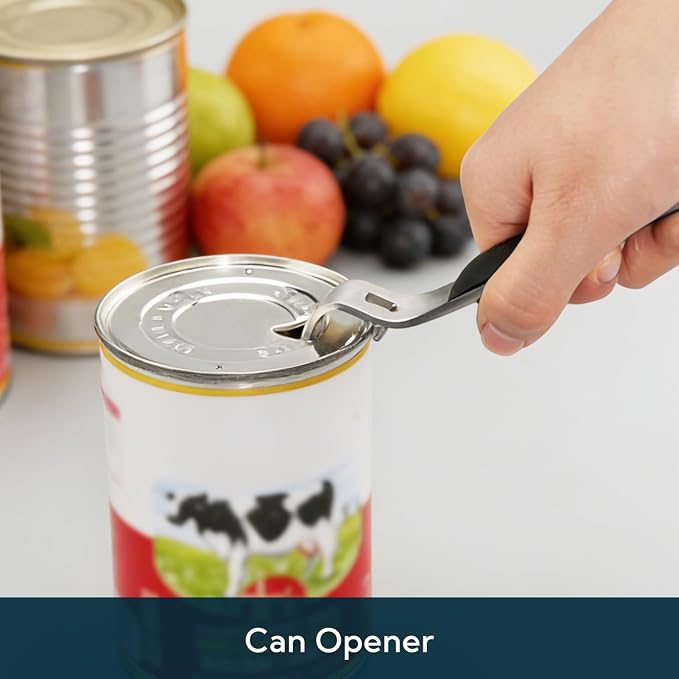 KITCHENDAO 3 in 1 Magnetic Bottle and Can Opener for Refrigerator, Stainless Steel Manual Can Punch Opener with Soft-Touch Handle, Fridge Magnet Design for Easy Storage, Multi-purpose Church Key