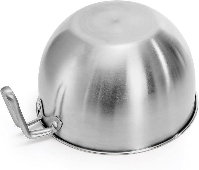 3 Pieces 304 Stainless Steel Mixing Bowls, 1.3/2.1/2.6 Quart Mixing Bowl Set with Handle, Pour Spouts & Measurement Marks, Metal Nesting Bowls with Silicone Spatula for Baking Cooking