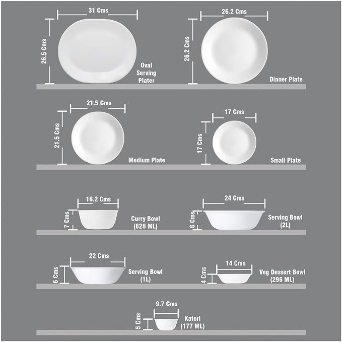 Corelle Vitrelle 6-Piece Soup/Cereal Bowl Set Triple Layer Glass and Chip Resistant, 18-Oz Lightweight Round Bowls, Winter Frost White