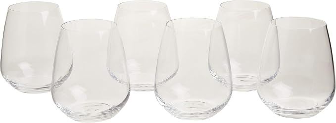 Luigi Bormioli Atelier Stemless Cabernet Wine Glass 23-1/4-Ounce, Set of 6
