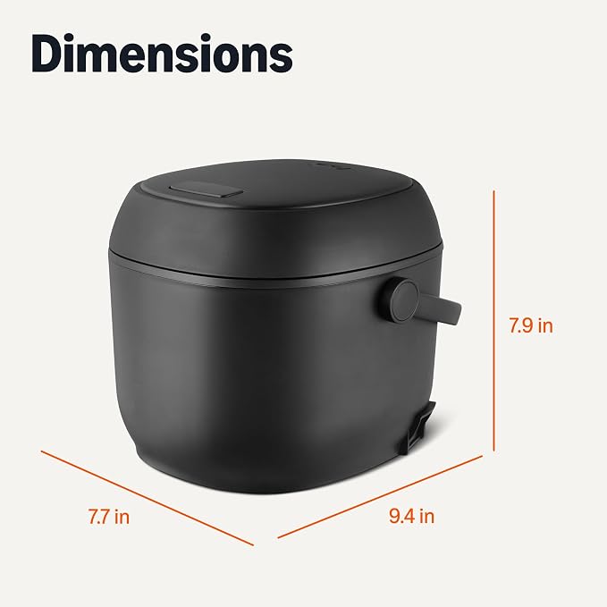 Amazon Basics Rice Cooker Small 3-cup Uncooked 6-cup Cooked, Micon with Fuzzy Logic,Keep Warm, Black
