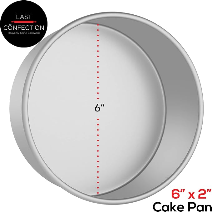 6" x 2" Round Cake Pan, Anodized Aluminum Cake Pan Baking Tin Mold, Professional Bakeware