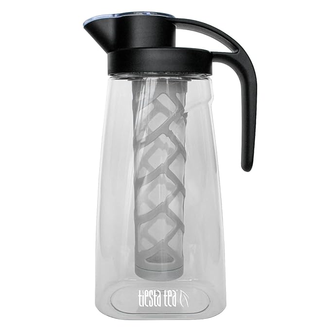 Tiesta Tea - Loose Leaf Iced Tea Pitcher, BPA-Free Tritan Plastic | Includes Multipurpose Nylon Mesh Infuser, Brew Hot & Cold, Leak-Proof Twist-On Lid, Dishwasher Safe, 1/2 Gallon Capacity