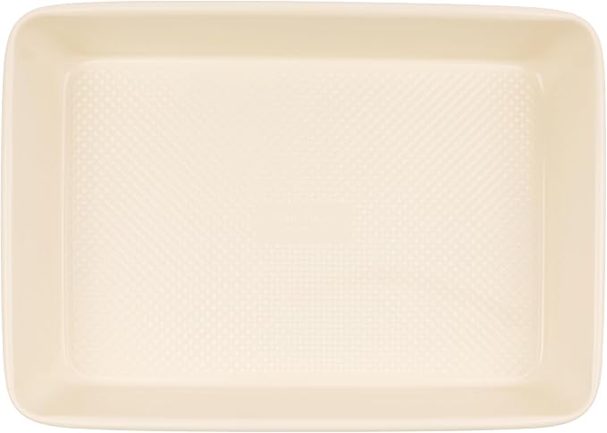 David Burke 13x9 Oblong Baking Pan – Carbon Steel, Non-Stick, PFTE & PFOA Free, Oven Safe with AirFlow Baking Technology – Cream