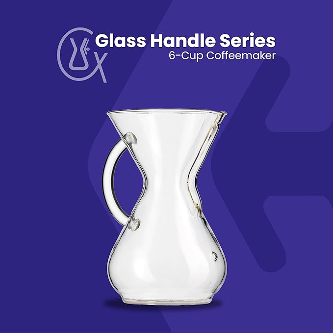 Chemex Pour Over Coffee Maker, Twisted Glass Handle, 6 Cup 30 oz, Citrus | Colored Statement Glass, Borosilicate, Uses Bonded Filters, Sediment-Free Brew