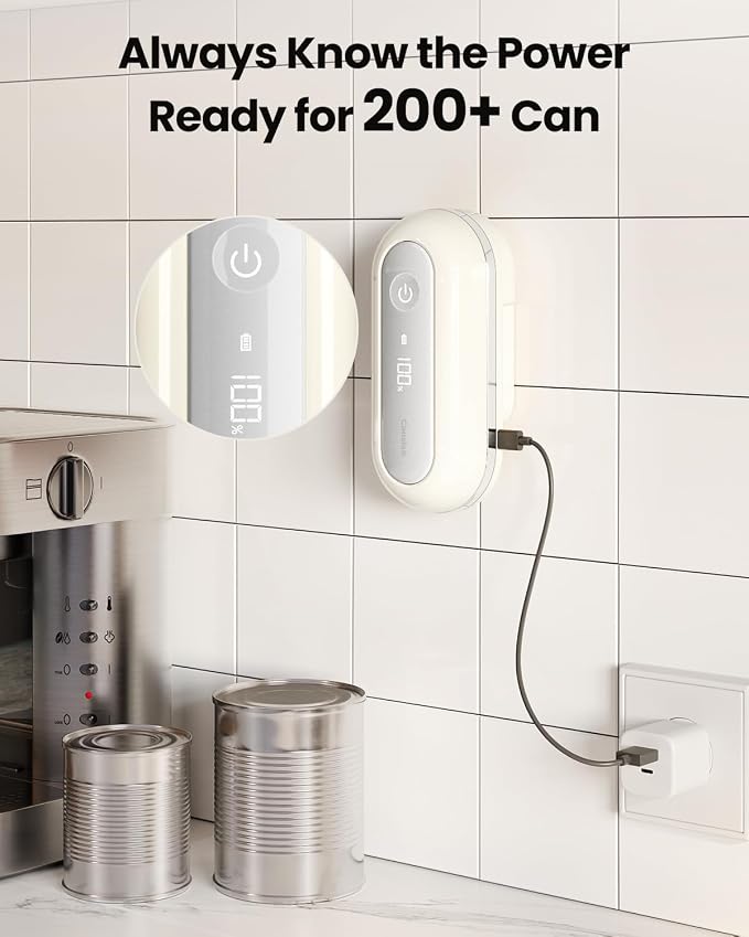 Canslab Retro Rechargeable LED Battery Track Electric Can Opener Auto Stop