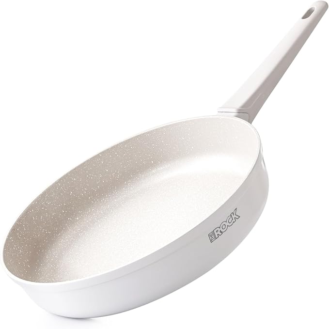 THE ROCK SOHO 11-Inch Ceramic Non Stick Frying Pan – Nothing Sticks, Never Warps, Lasts Longer, Non Toxic Skillet with Heat-Resistant Handle, PTFE PFOA & PFAS Free, Oven & Dishwasher Safe, Cream