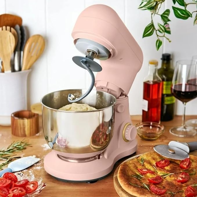 Wonderful Kitchen Stand Mixer 3.5 Qt Bowl, 12 Speeds Tilt-Head, Dough Hook Flat Beater Whisk for Baking Tasks Metal Build for Baking (Rose)