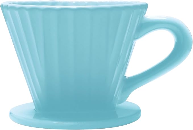 Chantal "Lotus ceramic pour over coffee dripper, 8 ounces (Aqua)