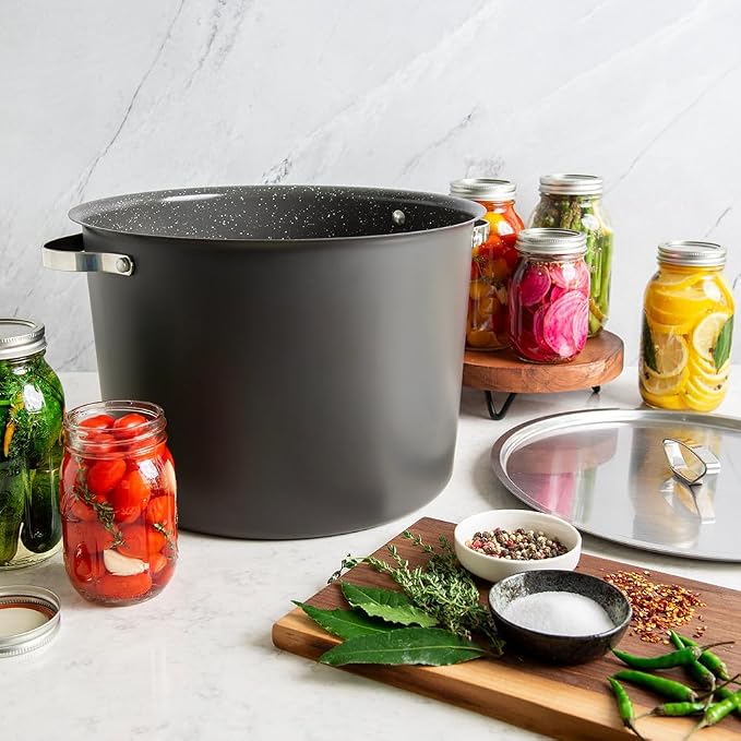 Nordic Ware Verde Ceramic Nonstick 20 Quart Stockpot with Lid