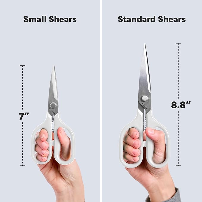 Misen Heavy Duty Kitchen Shears - Comfortable Ambidextrous Scissors for Meat, Poultry, Herbs & More - Easy to Clean - German Stainless Steel - Large | White
