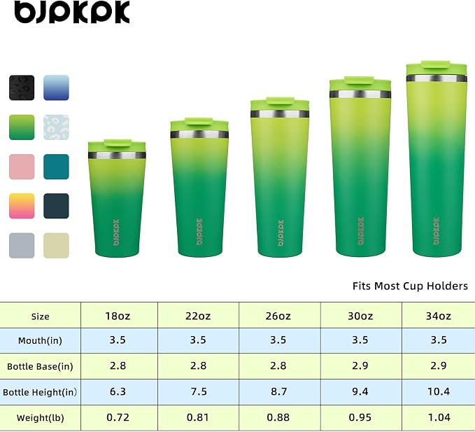 BJPKPK 22 oz Coffee Tumbler with Straw, Insulated Stainless Steel Cup | Double Wall Vacuum, Leak Proof Lid, Keeps Hot/Cold/Iced, BPA Free, Dishwasher Safe, Cupholder Friendly, Travel, Bamboo Grove