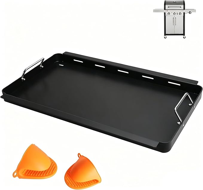 Full Size Griddle Insert for Charbroil Commercial TUR-Infrared Gas Grills | Fits Charbroil 463242515 463242516 463367016 463246018 3-Burner Grill Parts 4mm Carbon Steel Flat Top Griddle Plate rustproof