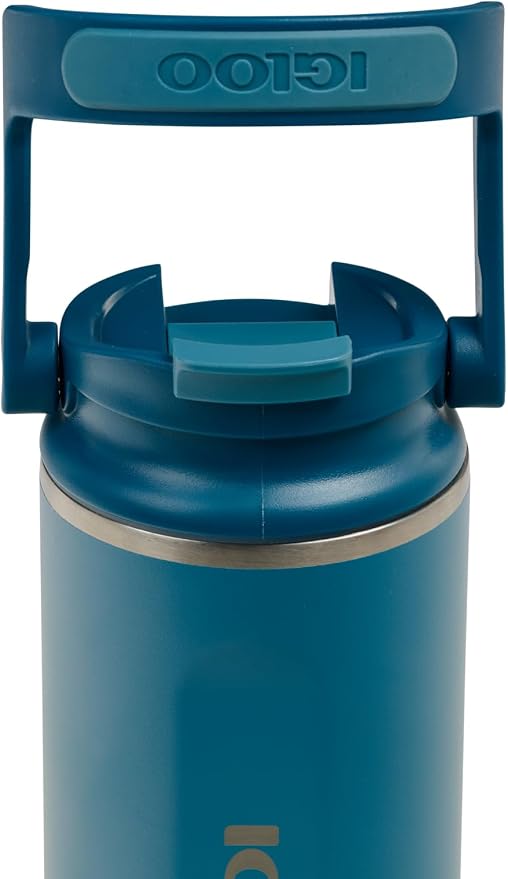 Igloo, 16 oz FlipNSip Tumbler, Reusable Travel Mug, Stainless Steel Insulated Hydration Cup for Hot & Cold Beverages, Blue