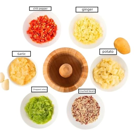 Bamboo Mortar and Pestle Set,8 Oz Natural Seasoning Spice Tools | for Crushing Nuts Grinding Garlic,Making Guacamole,Salad Dressing Eco Friendly Kitchen Gadget for Home Cooking