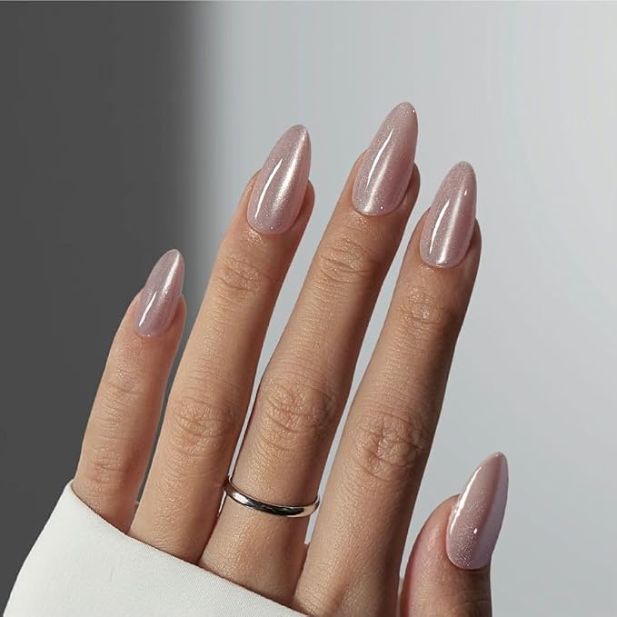 BTArtboxnails XCOATTIPS Cat Eye Press On Nails, Medium Almond, Falling Star | Lamp-Curable 4-Week Wear, Salon Quality Value at Home, Natural Nail Look, Easy-to-Apply for Beginners, 150ct Nail Tips Only