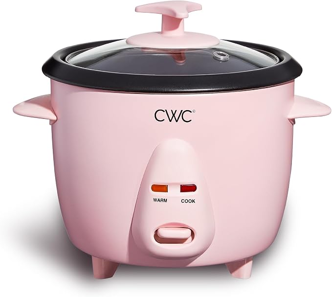 COOK WITH COLOR 6 Cup Rice Cooker 300W - Effortless Cooking and Perfectly, Cooks 3 Cups of Raw Rice for 6 Cups of Cooked Rice, Pink