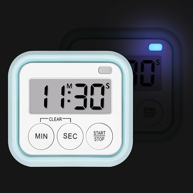 Timer, Kitchen Timers for Cooking Classroom Timer for Kids Teachers Digital Magnetic Timers 2 Pack, Blue