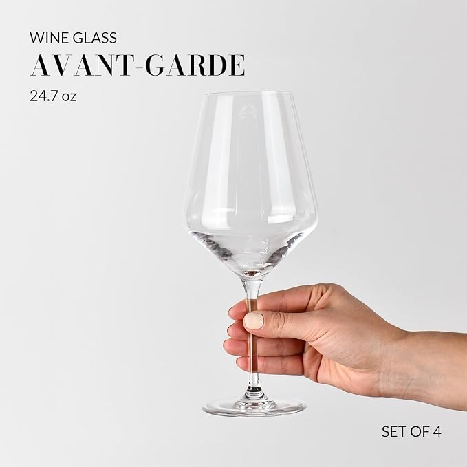 KROSNO Red Wine Glasses Set of 4, 24.7 oz, Avant-Garde Collection | Wine Tumbler, Lead-Free Crystal Glassware, Drinking Glasses, Elegant Cups, Home & Restaurant, Dishwasher Safe