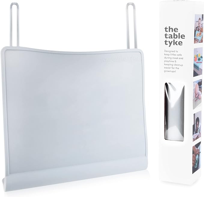 Table Tyke Placemat XL Silicone Baby Placemat with Teething Edge Bumper - Waterproof Toddler Table Mat for Eating, BPA Free, Dishwasher Safe (Pink)