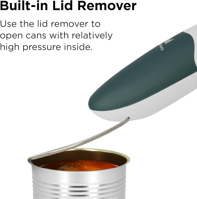 Kitchen Mama Auto 2.0 Electric Can Opener, Emerald Mist | Refined Blade, Automatic Hands Free, Smooth Edge, Food-Safe, Battery Operated