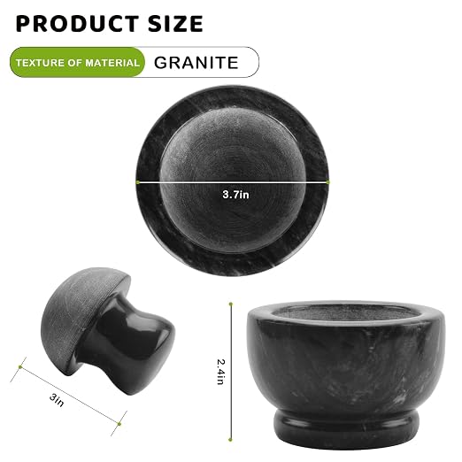 Comie Marble Mortar and Pestle Set,Mushroom Shaped Pill Crusher and Spice Grinder,Manual Coffee Grinder,3.7 Inch,1/2 Cup