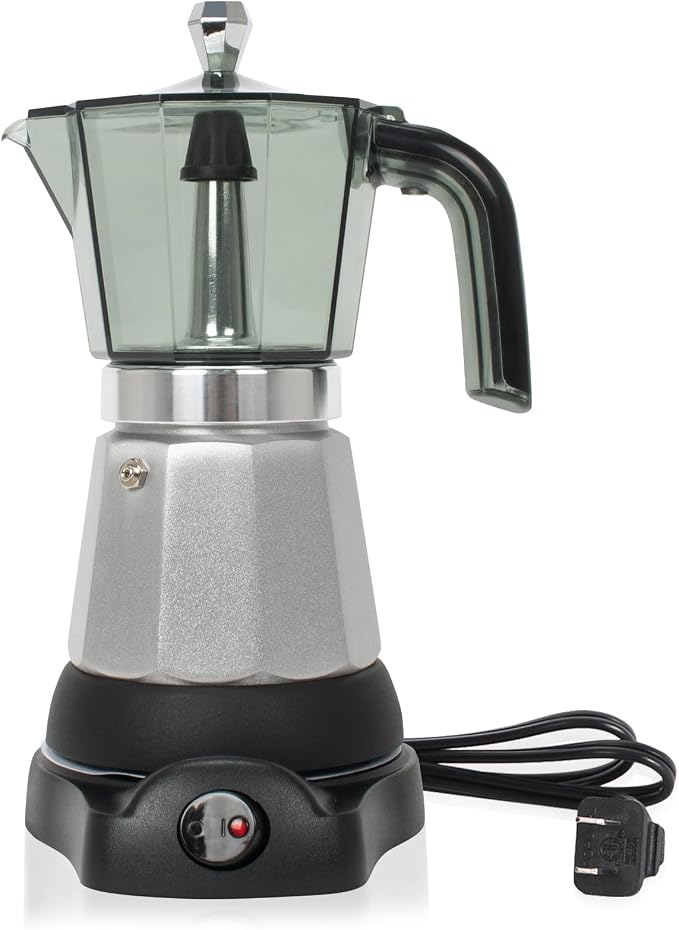 LAOION 6 Cup Manual Espresso Maker, Small Espresso Machines for Home | Cuban Coffee Maker with Detachable Base & Overheat Protection,Cafeteras Electricas Modernas Moka Pot,Greca Electrica De Cafe