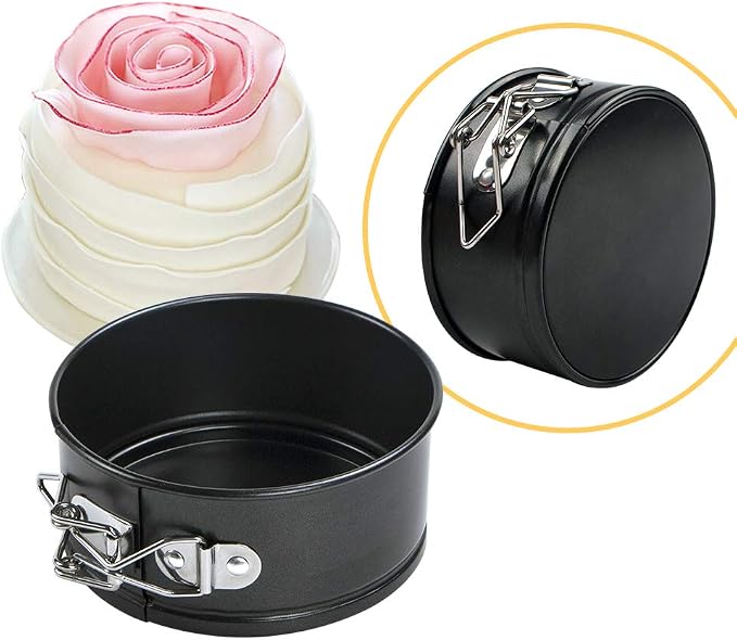 Webake 4.3 Inch Mini Springform Pan Set of 2 Pieces Cheesecake Pans with Removable Bottom Deep Dish Pans Round Cake Molds IP Accessories for Mini Cheesecake, Pizza and Quiche