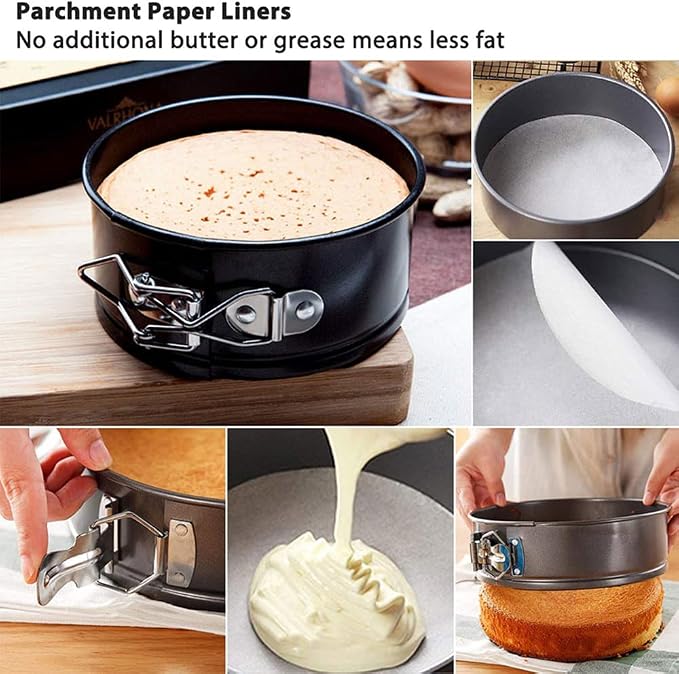 Cheesecake Pan, Springform Cake Pan Set - Pack Of 3, Nonstick Round Baking Pans with Removable Bottom, Cake Pans for Mini Cheesecakes, Pizzas and Quiches (4.7", 7", 8.6")