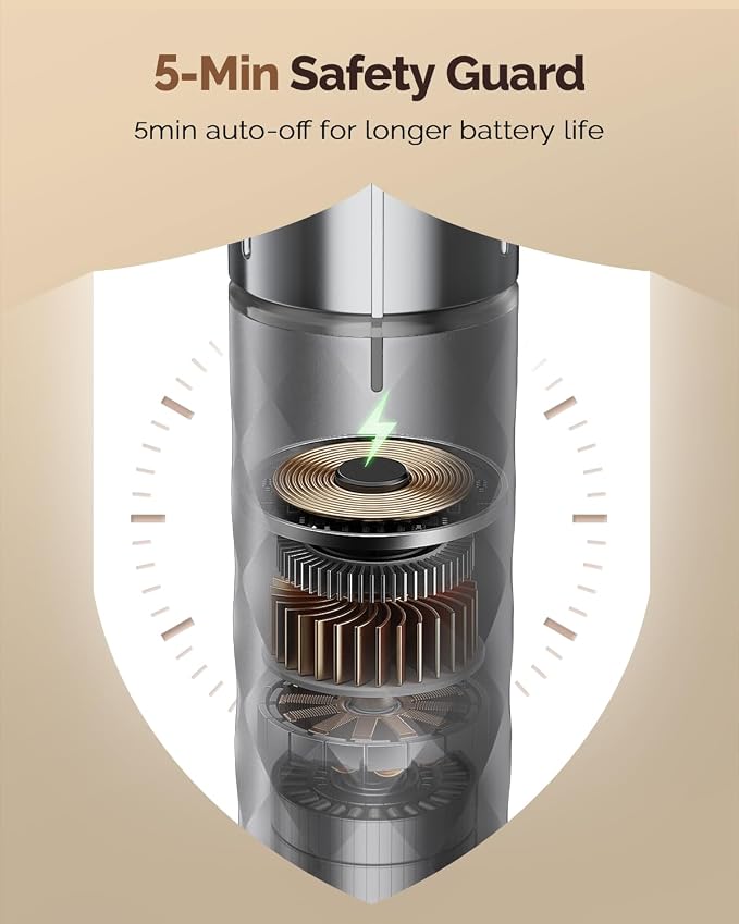Maestri House LunaFro 2.0 Rechargeable Milk Frother, Stepless Speed Control | 1200mAh lithium battery Frother Handheld, IPX4, Stand & 2 Detachable Whisk for Lattes, Cappuccino, Matcha & Protein powder