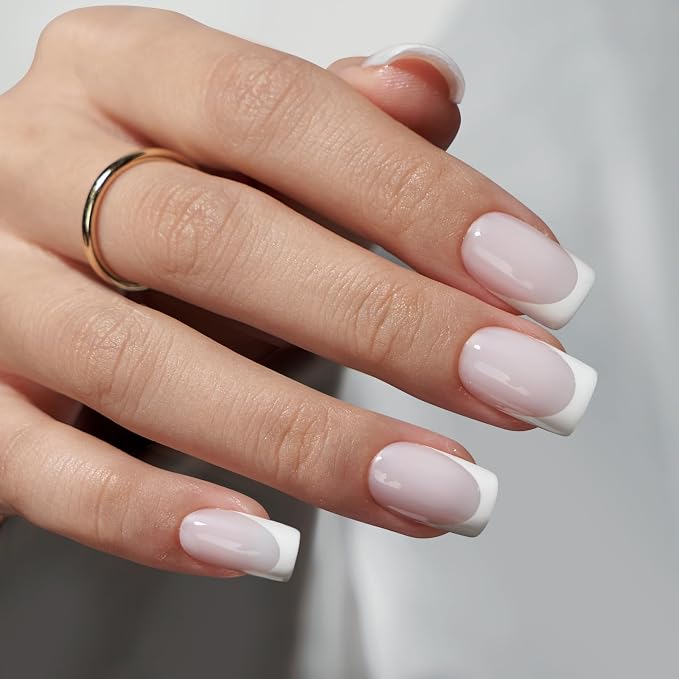 BTArtboxnails XCOATTIPS White French Tip Press On Nails, S Square, White | Lamp-Curable 4-Week Wear, Salon Quality Value at Home, Natural Nail Look, Easy-to-Apply for Beginners, 160ct Nail Tips Only