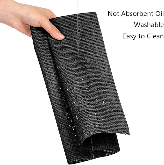 AUAUY Placemats Set of 6 Washable, Non-Slip Heat Resistant Table Mat, Black | 6pcs PVC Vinyl Woven Table Placemats Wipeable for Kitchen Dinning Restaurant, Farmhouse