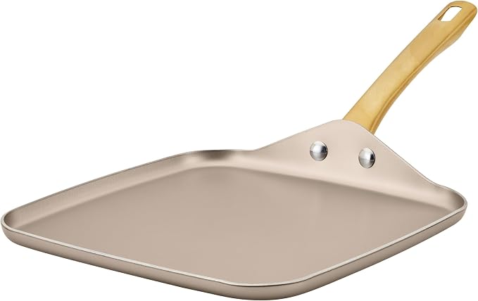 Farberware Radiant Nonstick Square Griddle Pan, Dishwasher Safe, 11 Inch - Champagne