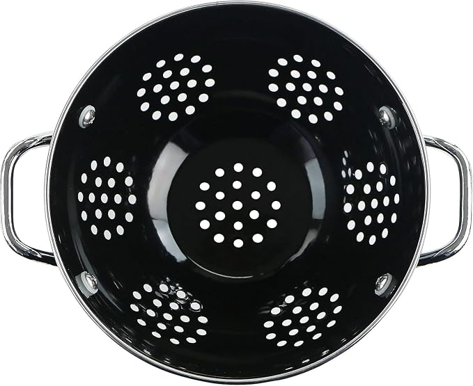 Calypso Basics by Reston Lloyd Powder Coated Enameled Colander, 1 Quart, Black
