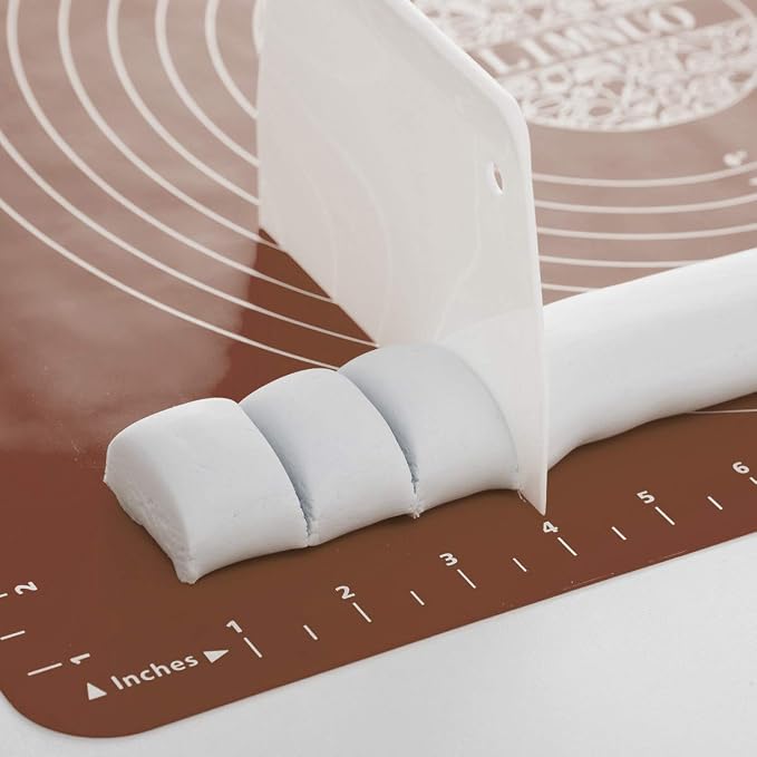 Silicone Baking Mat, Extra Thick Large Non Stick Pastry Mat Sheet for Dough Pie Crust Rolling Mats (Brown, L-16''(W)*24''(L))