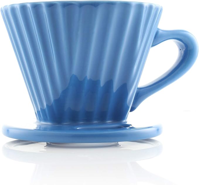 Chantal "Lotus ceramic pour over coffee dripper, 8 ounces (Blue Cove)