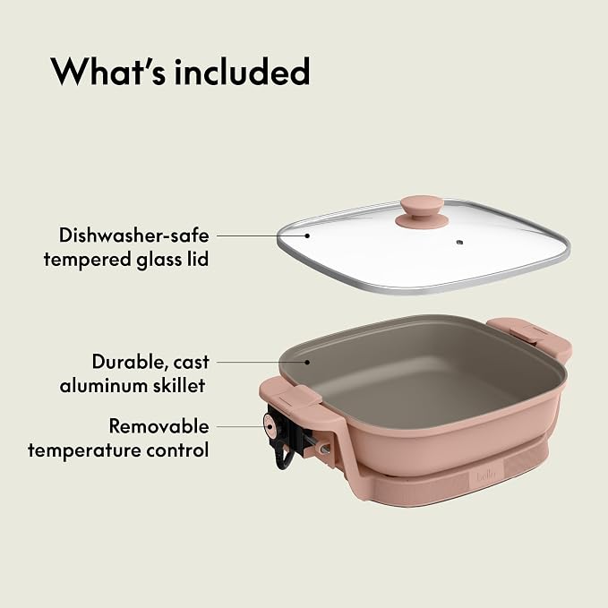 bella Fits-Anywhere™ SAUTE Make & Take Skillet, Non-Toxic Ceramic, Blossom