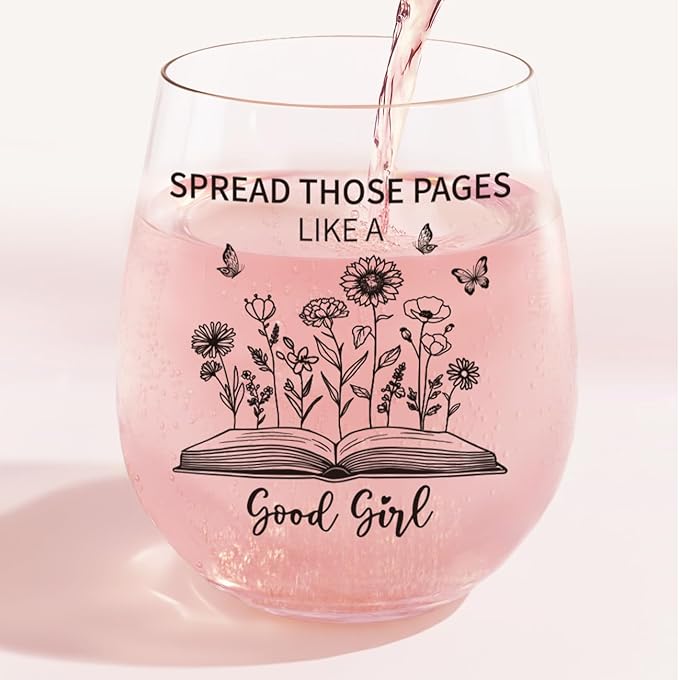 Book Lover Gifts For Women – 15oz Wine Glass, Funny Wine Glass for Wome | Book Lovers Gifts, Bookish Gift for Readers, Dark Romance BookTok Lover Cup for Her, Dishwasher safe
