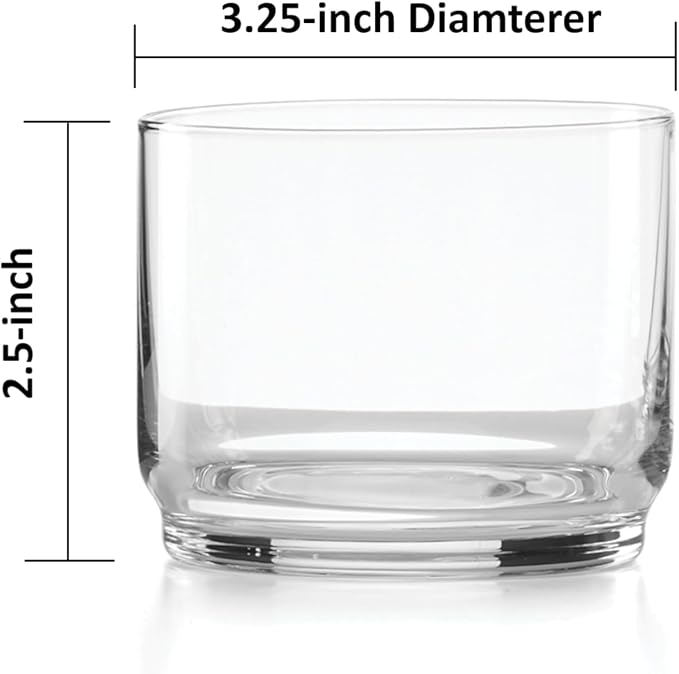 Lenox Tuscany Classics Stackable Highball Glasses, Set of 6 | dishwasher safe | 2.5 inch height | stackable design | 9oz, gift for women, drinking glasses cups, glassware